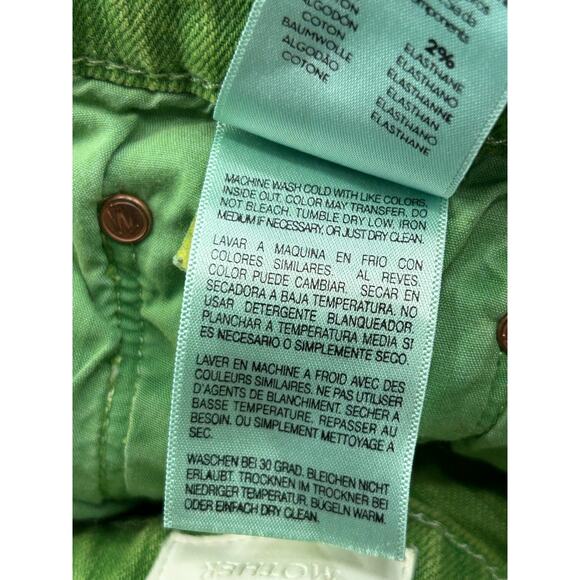 Mother Womens The Thrasher Jeans High Rise Button Fly Denim Kelly Green Size 28 - Picture 9 of 13